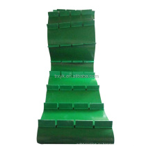 Зеленые рифленые боковины конвейерные ленты ПВХ шириной планки наклонной ленты